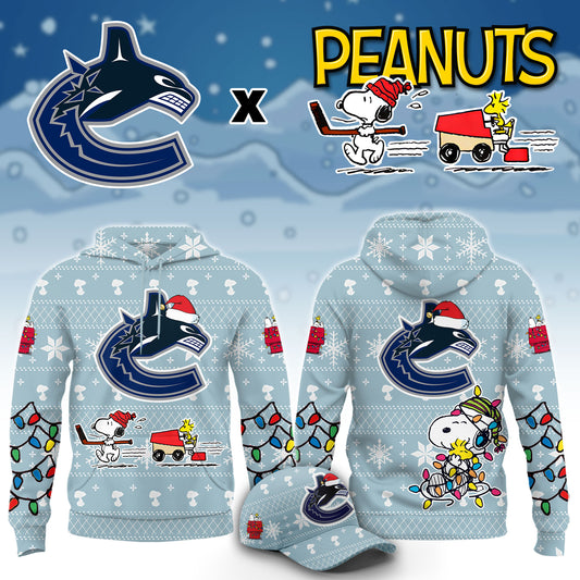 ...Vancouver Canucks x Peanuts 2026 Christmas Limited Edition Hoodie NN