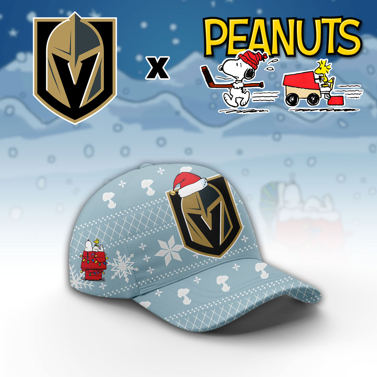 ....Vegas Golden Knights x Peanuts 2026 Christmas Limited Edition Hoodie NN