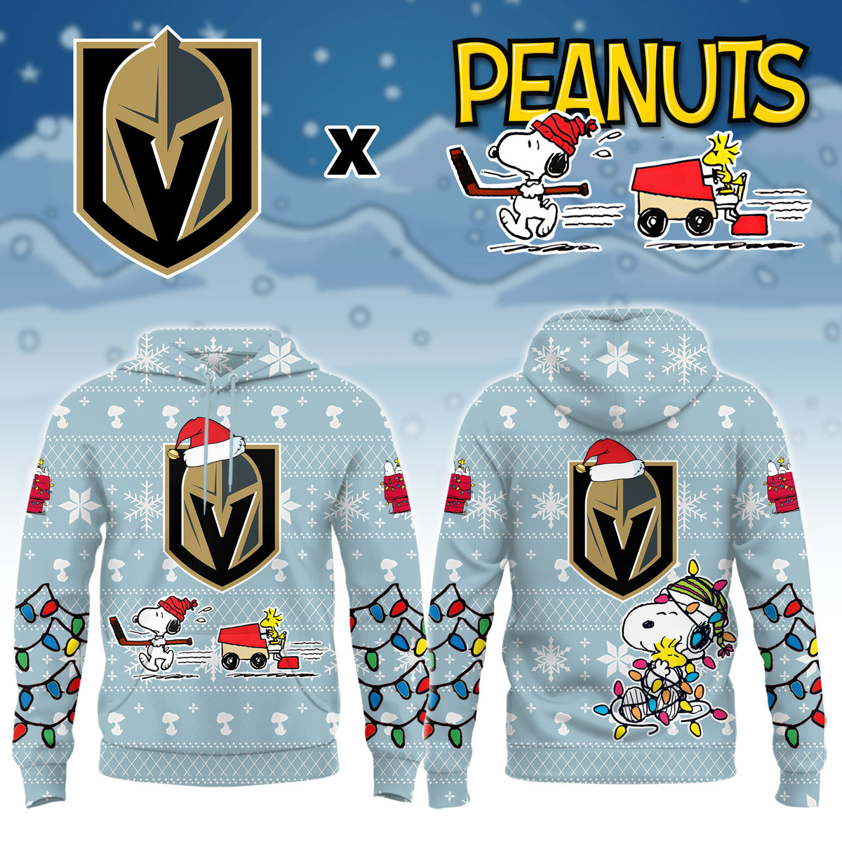 ....Vegas Golden Knights x Peanuts 2026 Christmas Limited Edition Hoodie NN