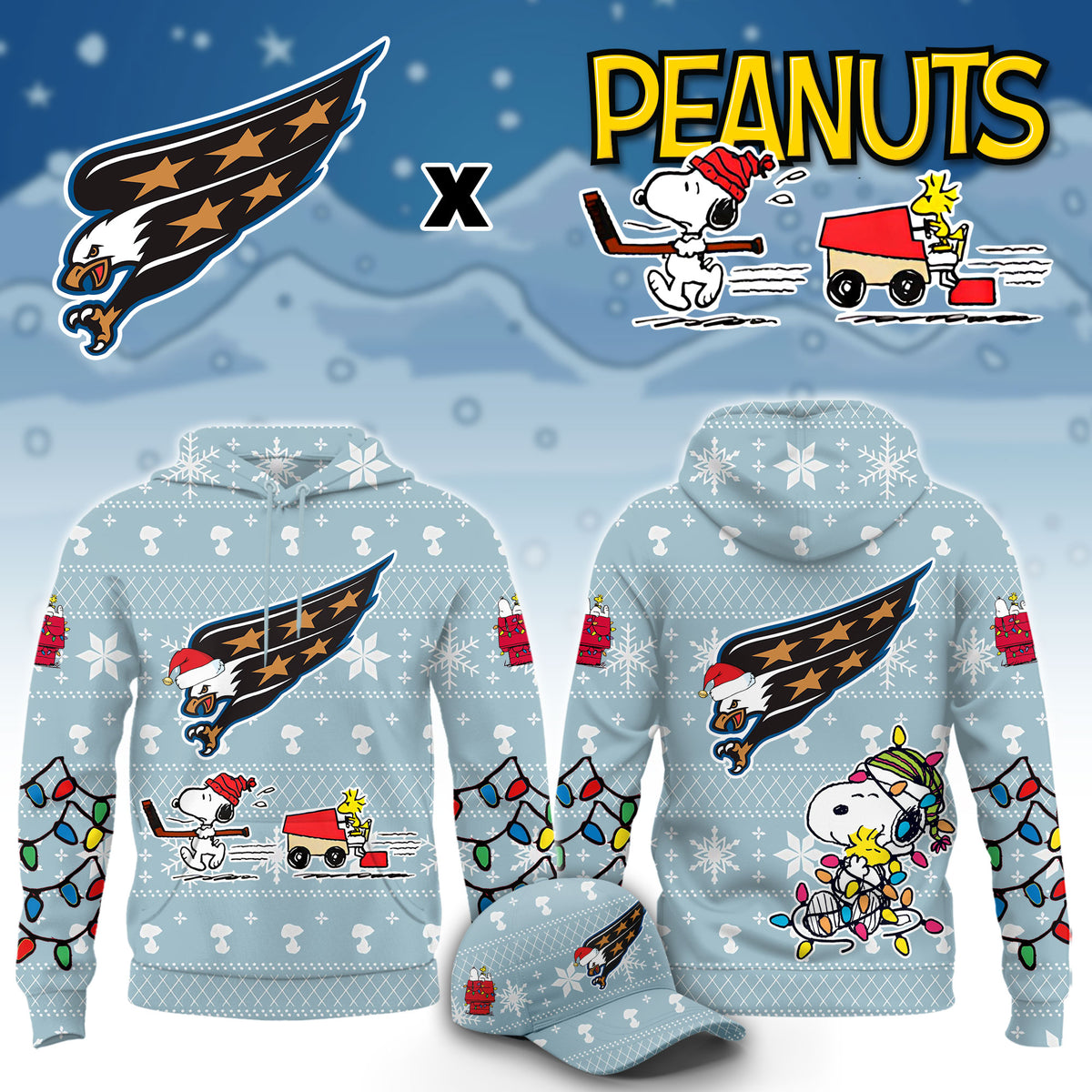 ..Washington Capitals x Peanuts 2026 Christmas Limited Edition Hoodie NN