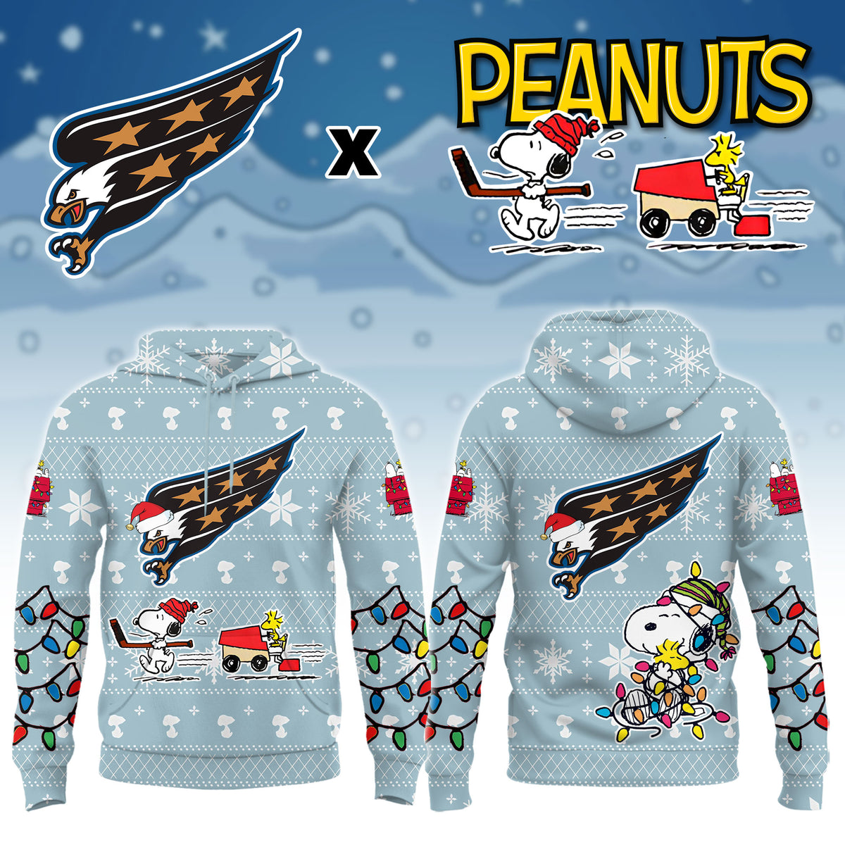 ..Washington Capitals x Peanuts 2026 Christmas Limited Edition Hoodie NN