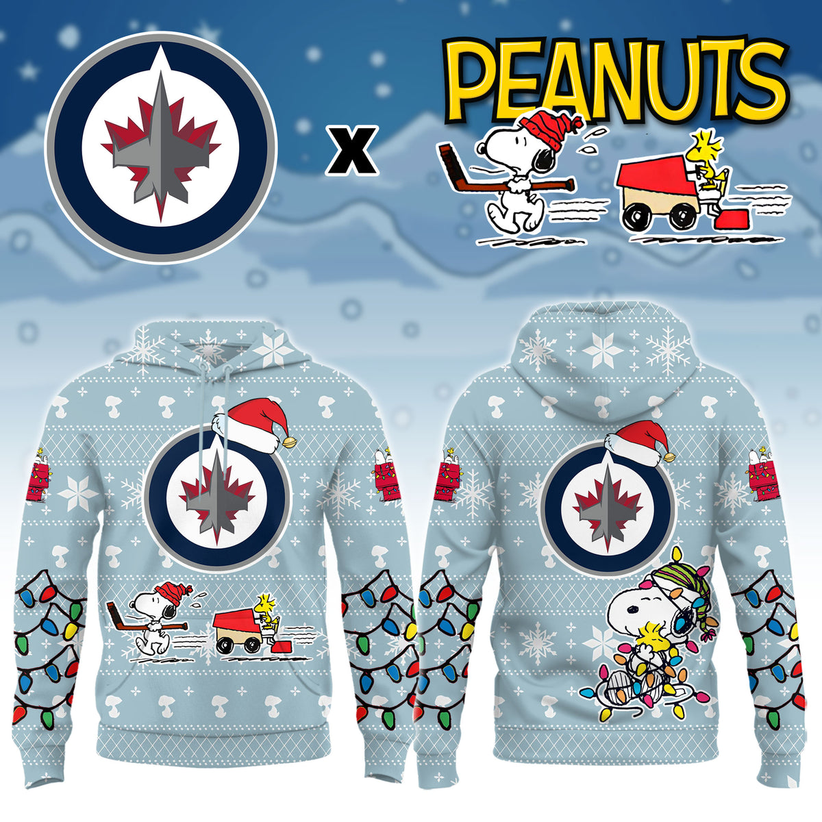 ....Winnipeg Jets x Peanuts 2026 Christmas Limited Edition Hoodie NN