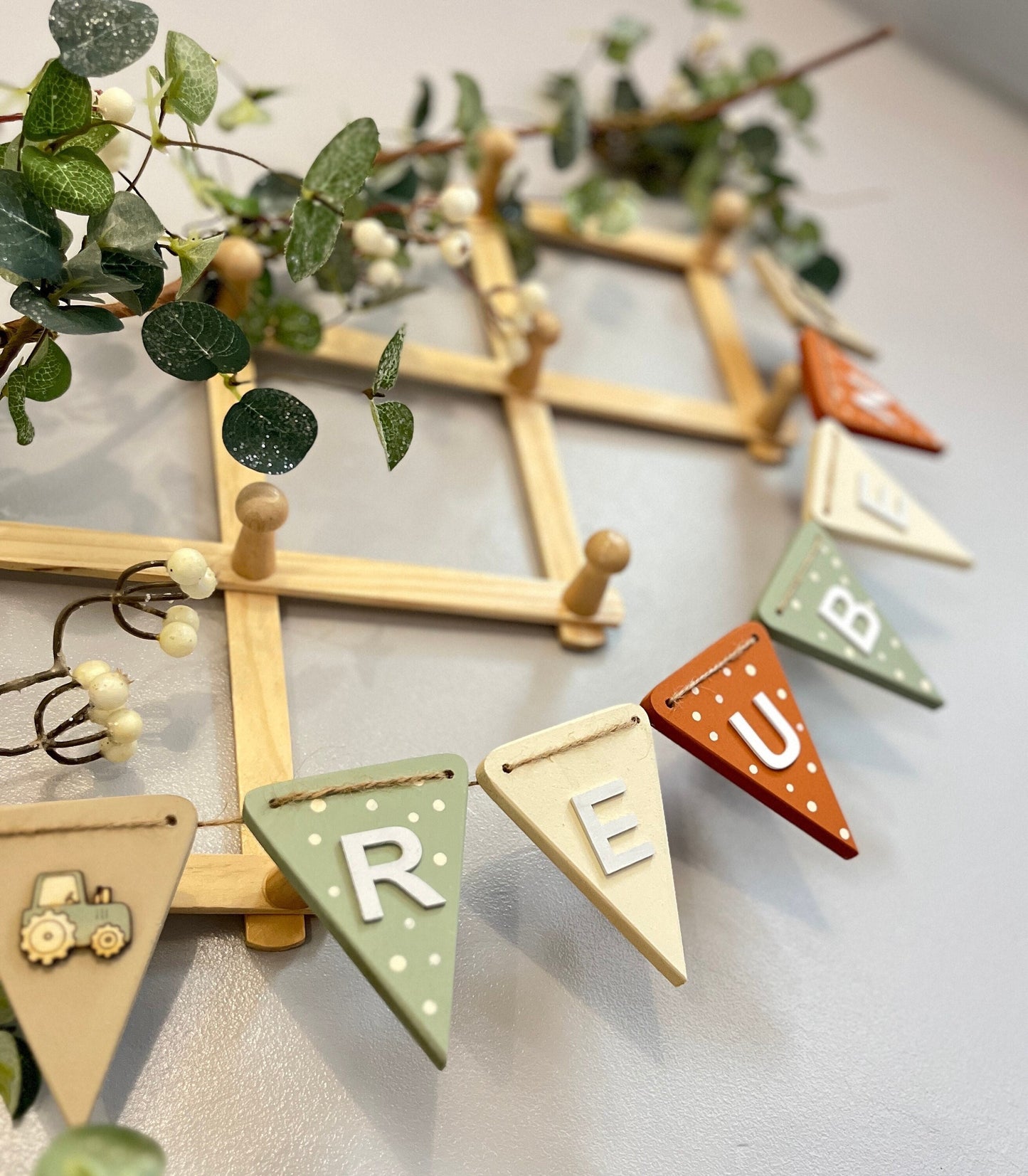 Personalised Farm Bunting Tractor Nursery Garland farmyard animal nursery decor boys tractor bedroom decoration gift baby boy farm nursery