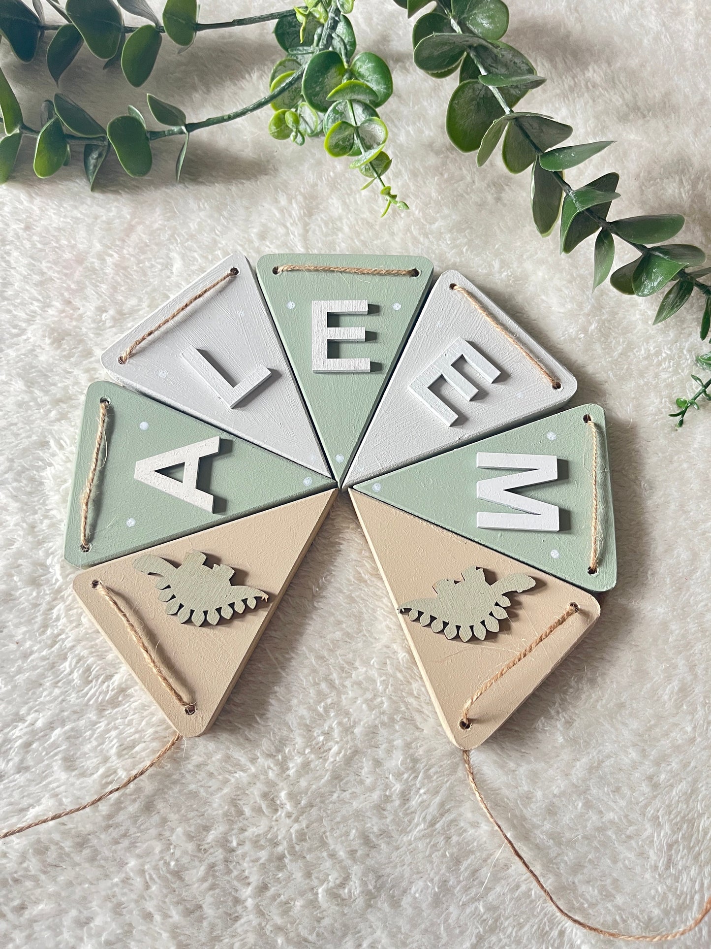 Dinosaur Garland Personalised boy Nursery Decor Dino Name Bunting kids dinosaur bedroom decor custom toddler name sign gift for grandson