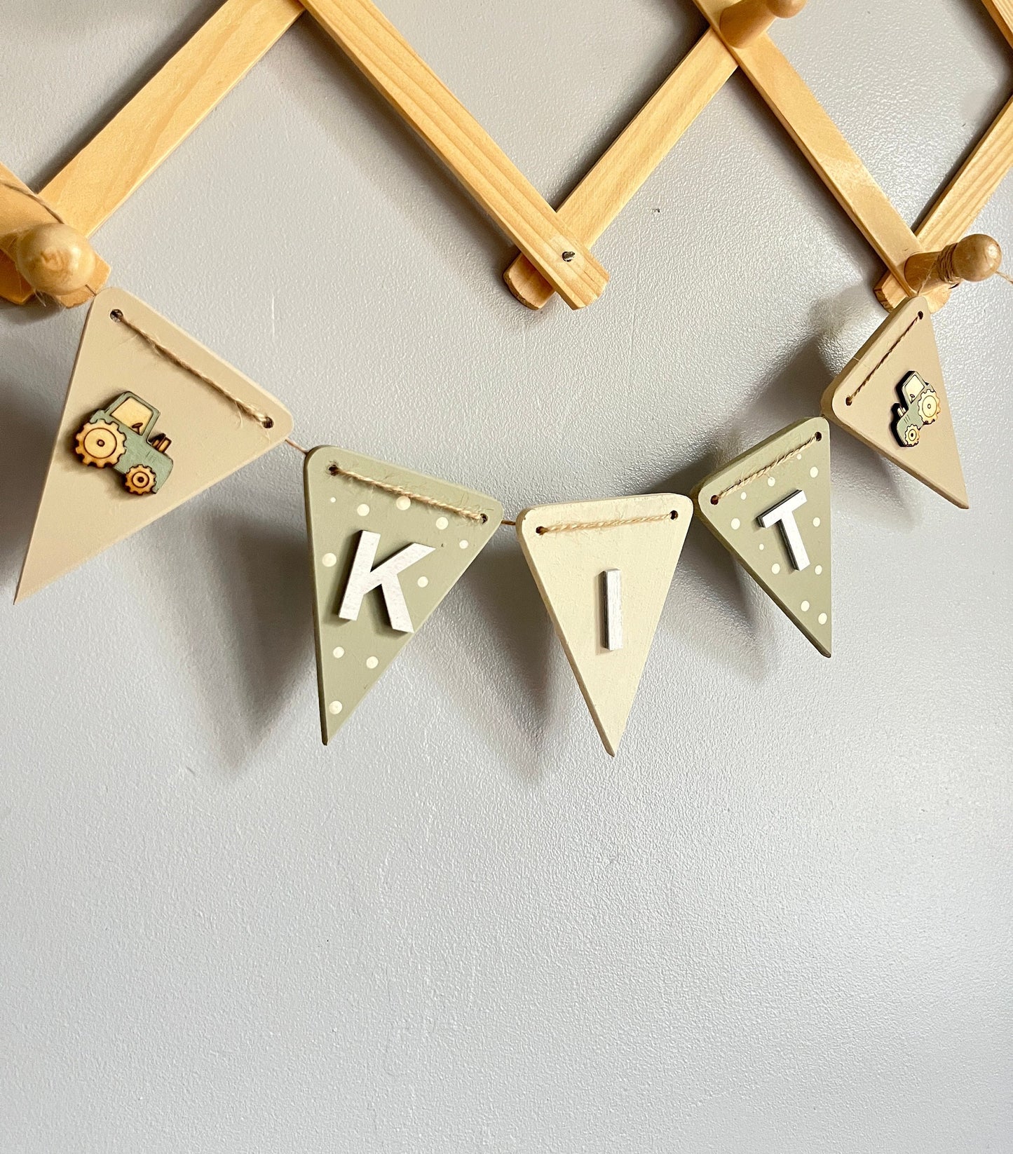 Personalised Farm Bunting Tractor Nursery Garland farmyard animal nursery decor boys tractor bedroom decoration gift baby boy farm nursery