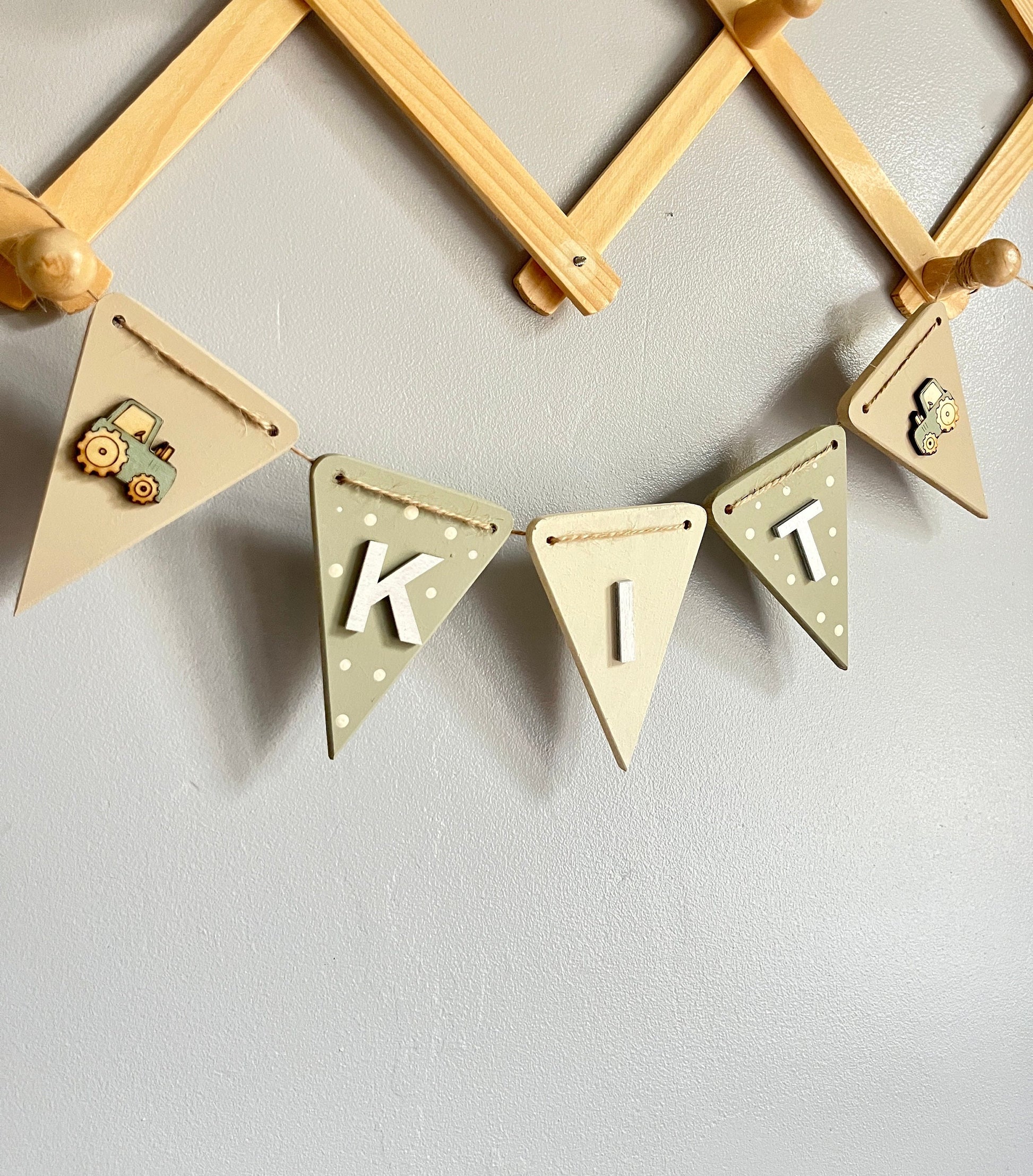 Personalised Farm Bunting Tractor Nursery Garland farmyard animal nursery decor boys tractor bedroom decoration gift baby boy farm nursery