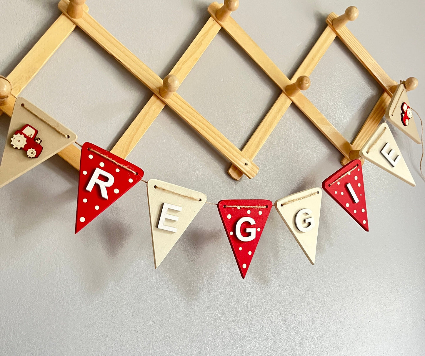 Personalised Farm Bunting Tractor Nursery Garland farmyard animal nursery decor boys tractor bedroom decoration gift baby boy farm nursery
