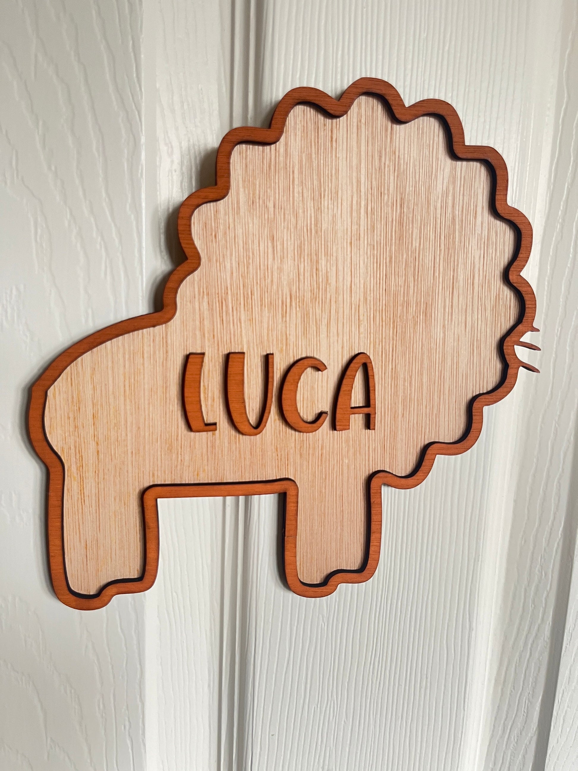 Personalised Elephant Door Sign: Safari Nursery Decor, Custom Name Plaque