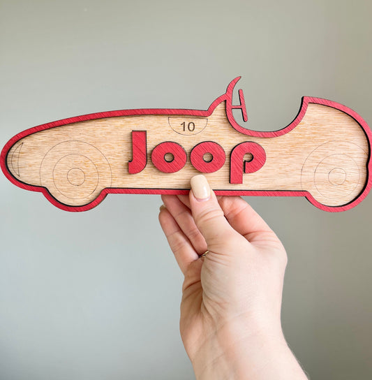 Personalised Car Nursery Decor Vintage Wooden Name Sign boys car nursery gift for sons playroom sign
