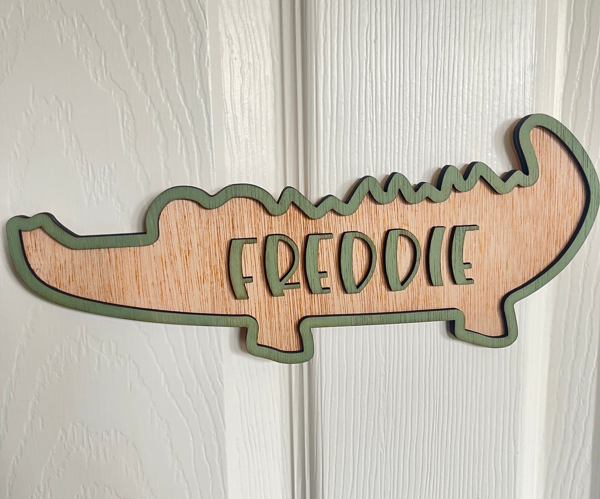 Personalised Elephant Door Sign: Safari Nursery Decor, Custom Name Plaque