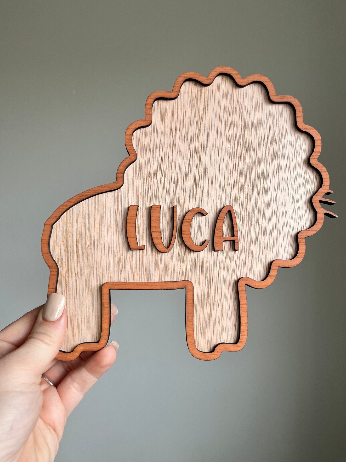 Personalised Elephant Door Sign: Safari Nursery Decor, Custom Name Plaque