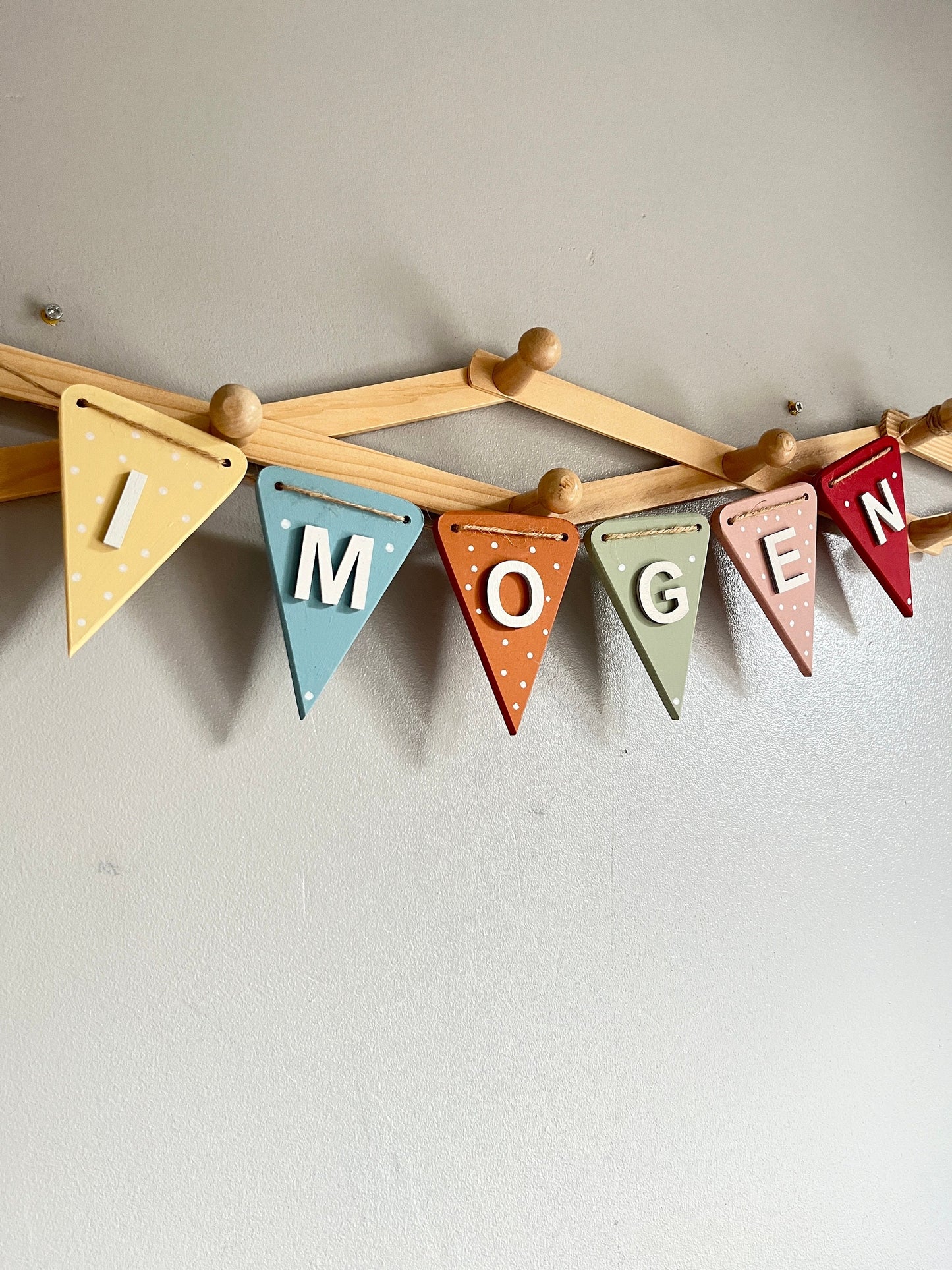 Rainbow Happy Birthday Wooden Bunting Pastel Party Decor kids party decoration reusable party garland birthday banner sign for daughter