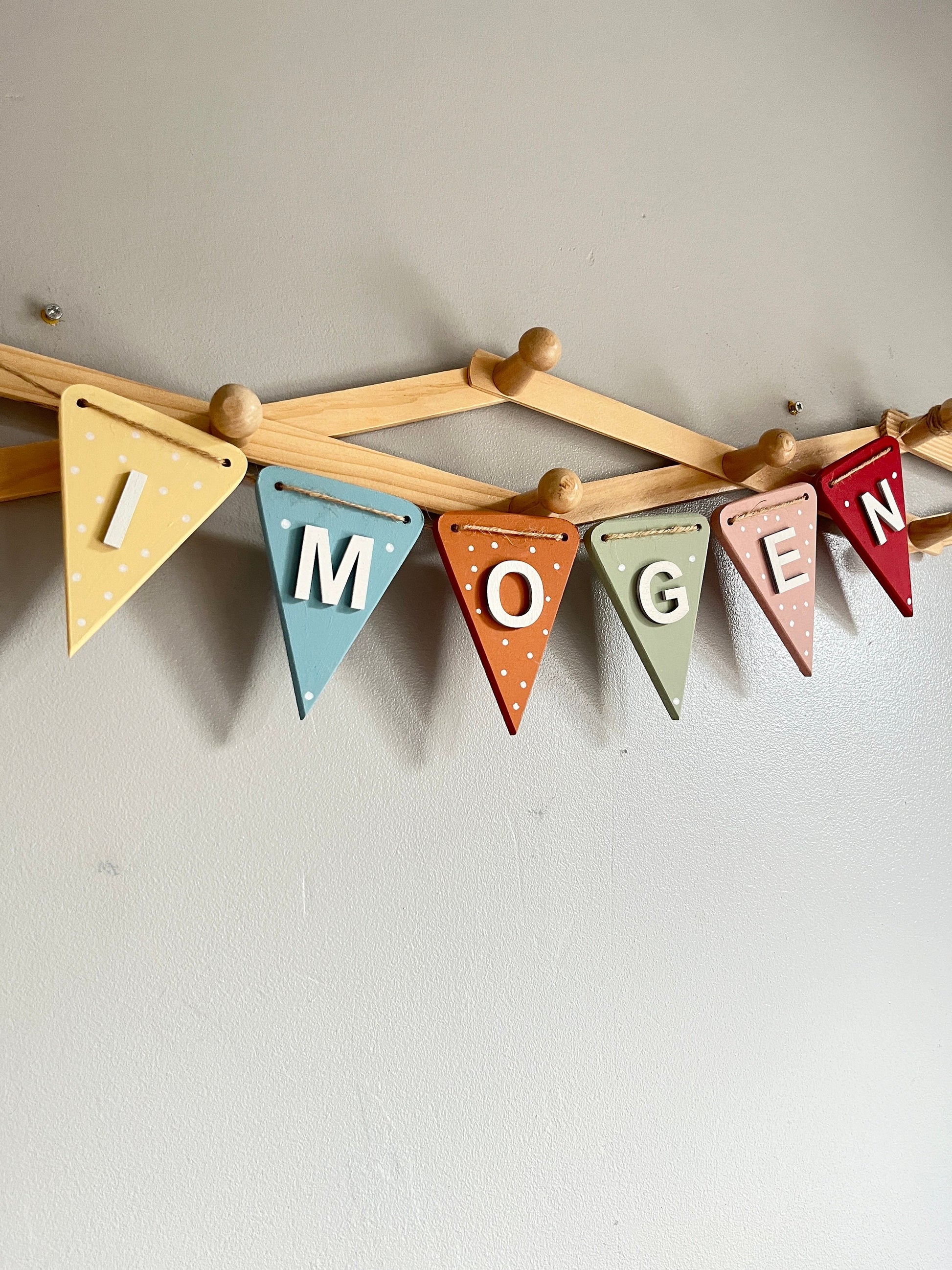 Rainbow Happy Birthday Wooden Bunting Pastel Party Decor kids party decoration reusable party garland birthday banner sign for daughter