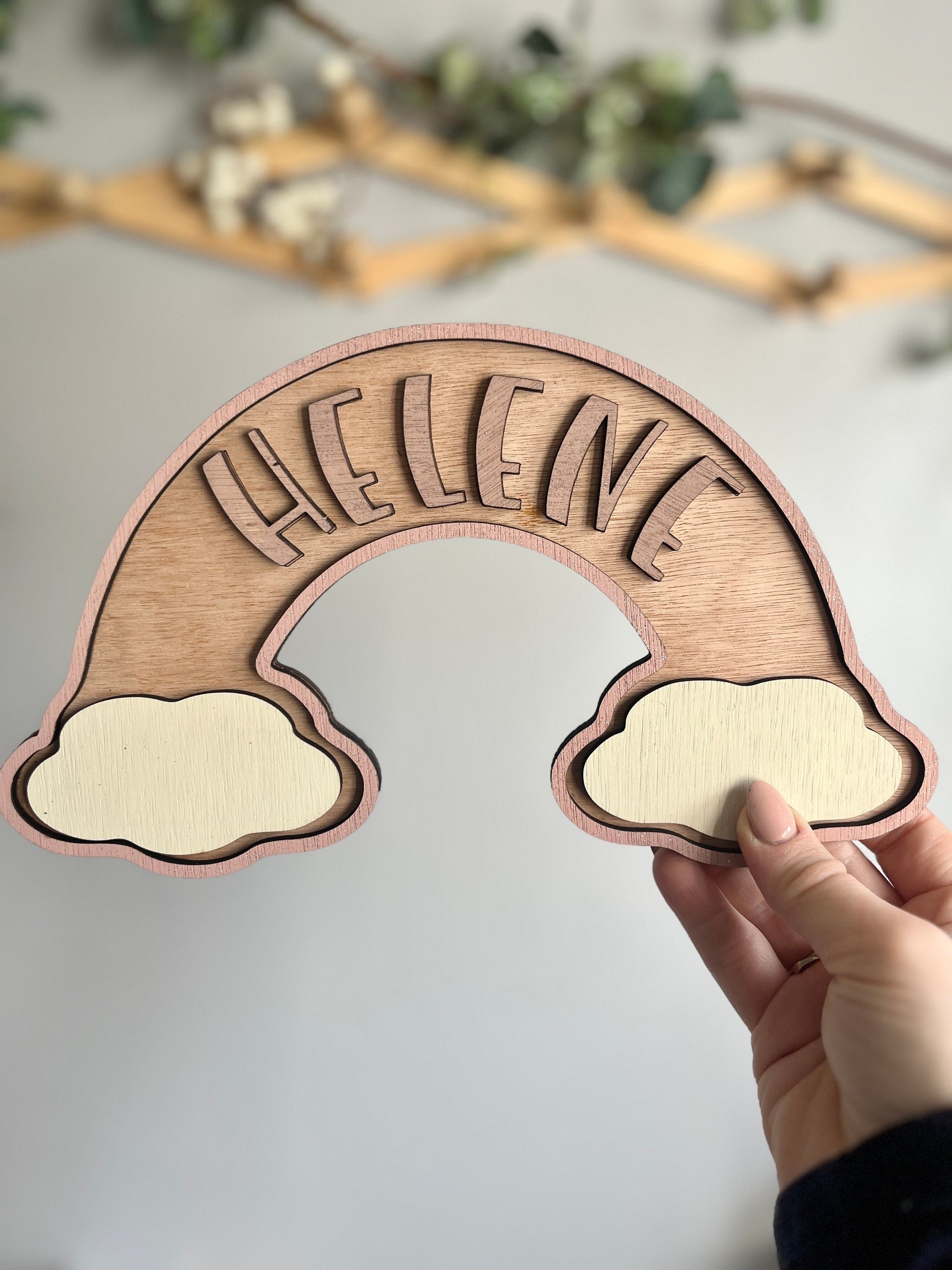 Personalised Wooden Rainbow Name Sign: Baby Girl Nursery Decor,kids name sign,wooden name plaque