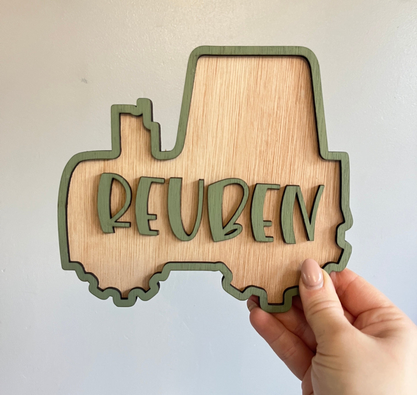 Tractor Name Sign Personalised Farm Nursery Decor toddler Farm yard wooden door sign Boys bedroom door Plaque gift for grandson 1st birthday