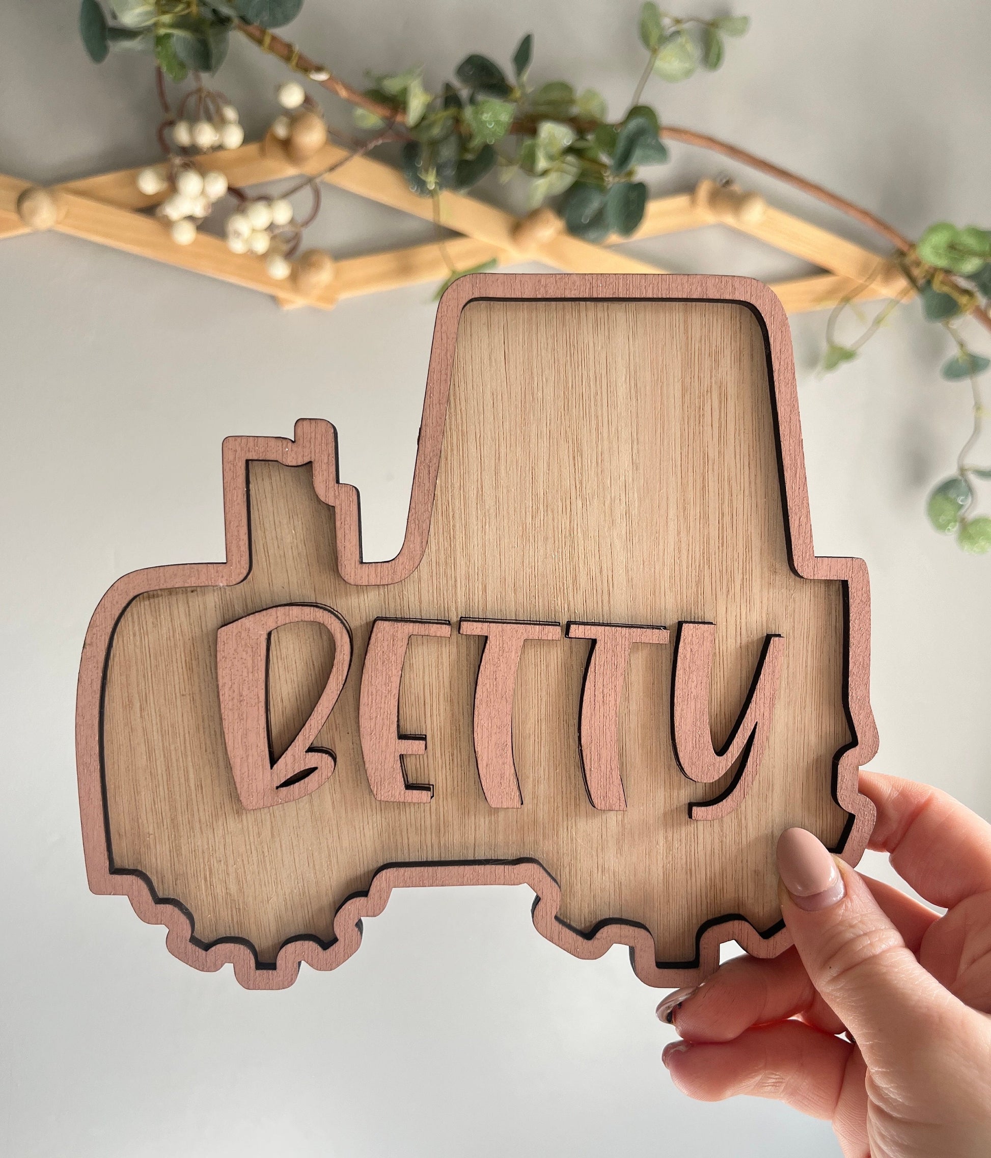 Tractor Name Sign Personalised Farm Nursery Decor toddler Farm yard wooden door sign Boys bedroom door Plaque gift for grandson 1st birthday