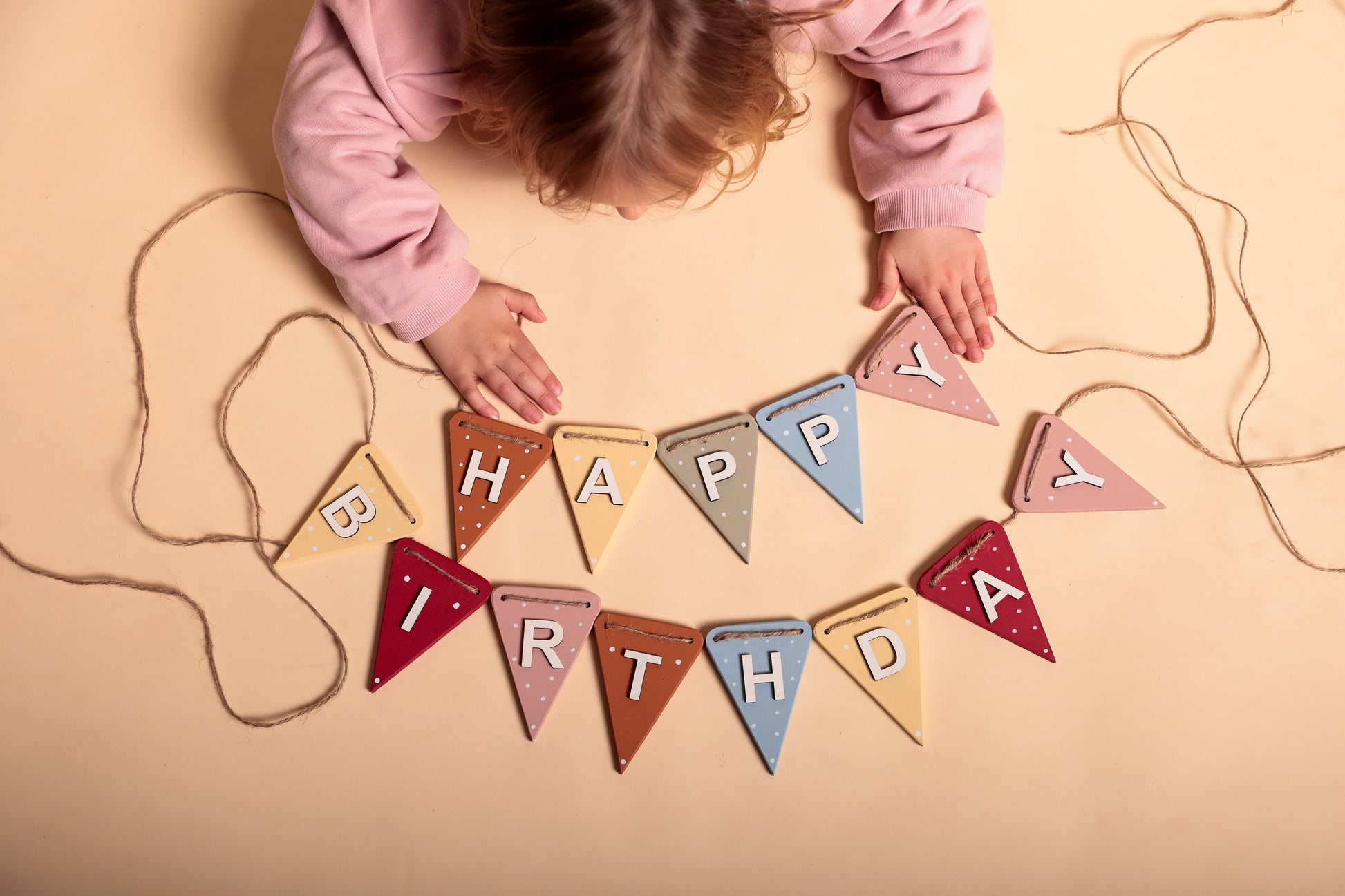 Rainbow Happy Birthday Wooden Bunting Pastel Party Decor kids party decoration reusable party garland birthday banner sign for daughter