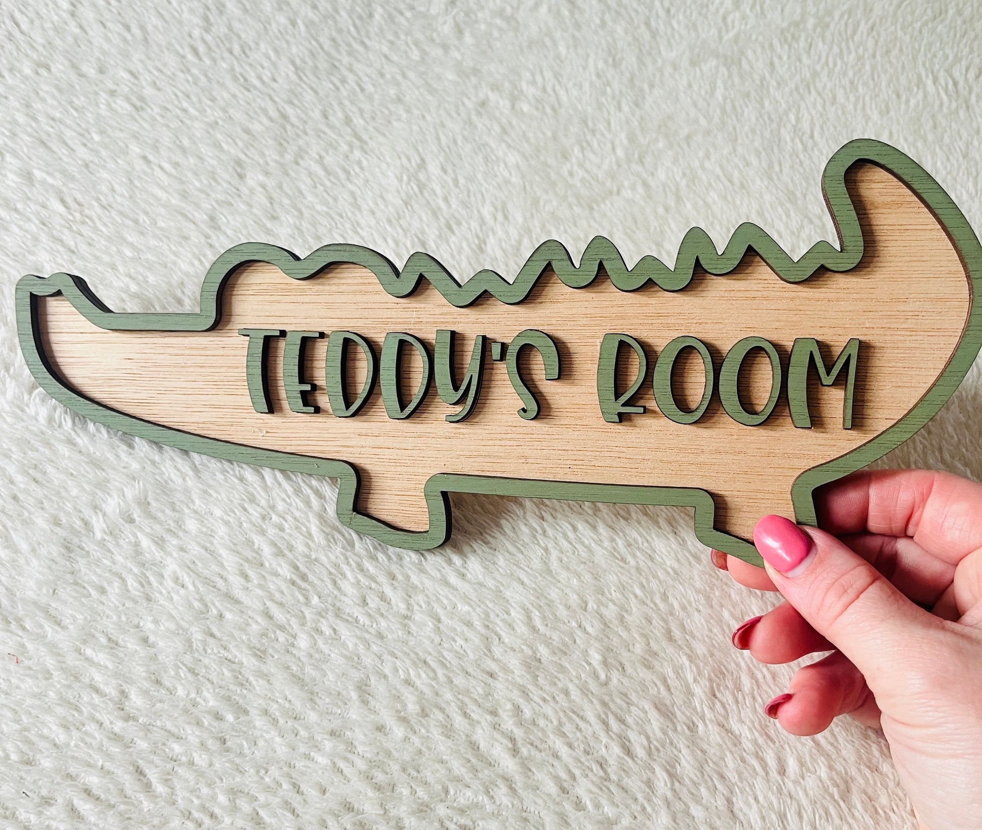 Crocodile Door Sign Safari Nursery Decor kids name sign Safari animal name plaque gift for new baby nursery wall decor jungle themed bedroom
