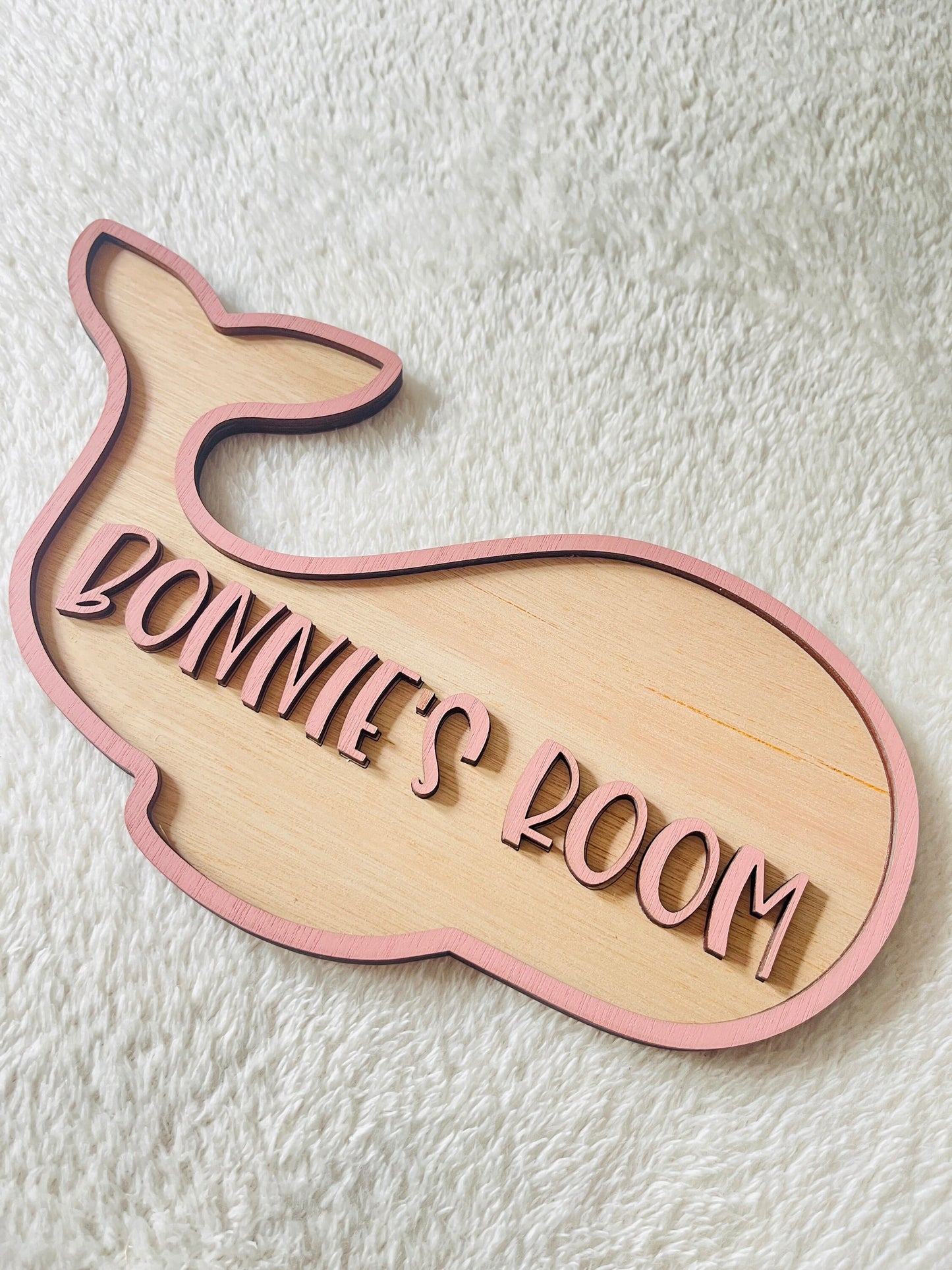 Whale Door sign Personalised Wooden kids name Sign Under the sea Nursery decor Ocean theme bedroom Plaque nursery animal nursery decor