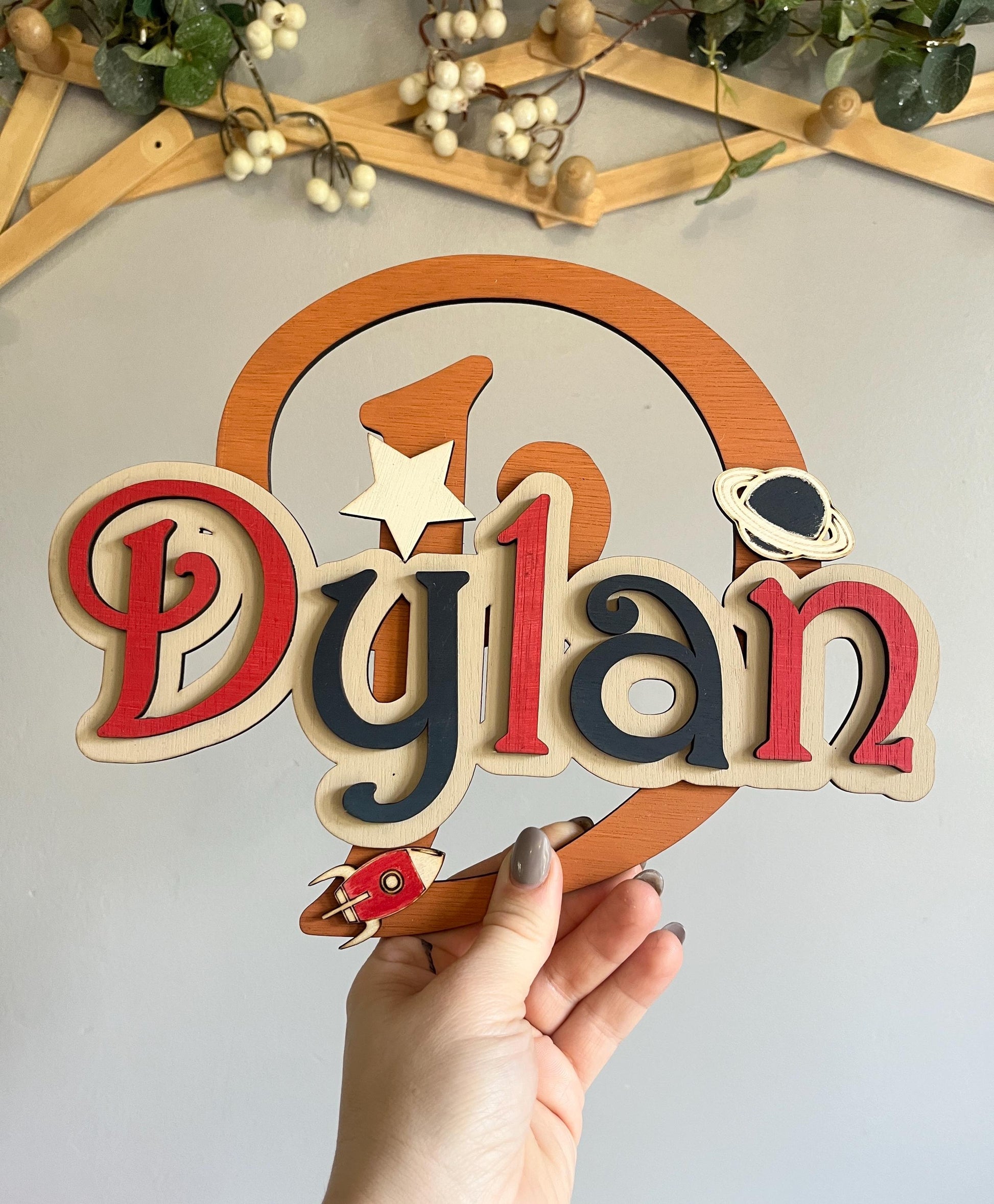 Custom Farm Door Sign: Wooden Name, Tractor Nursery Decor