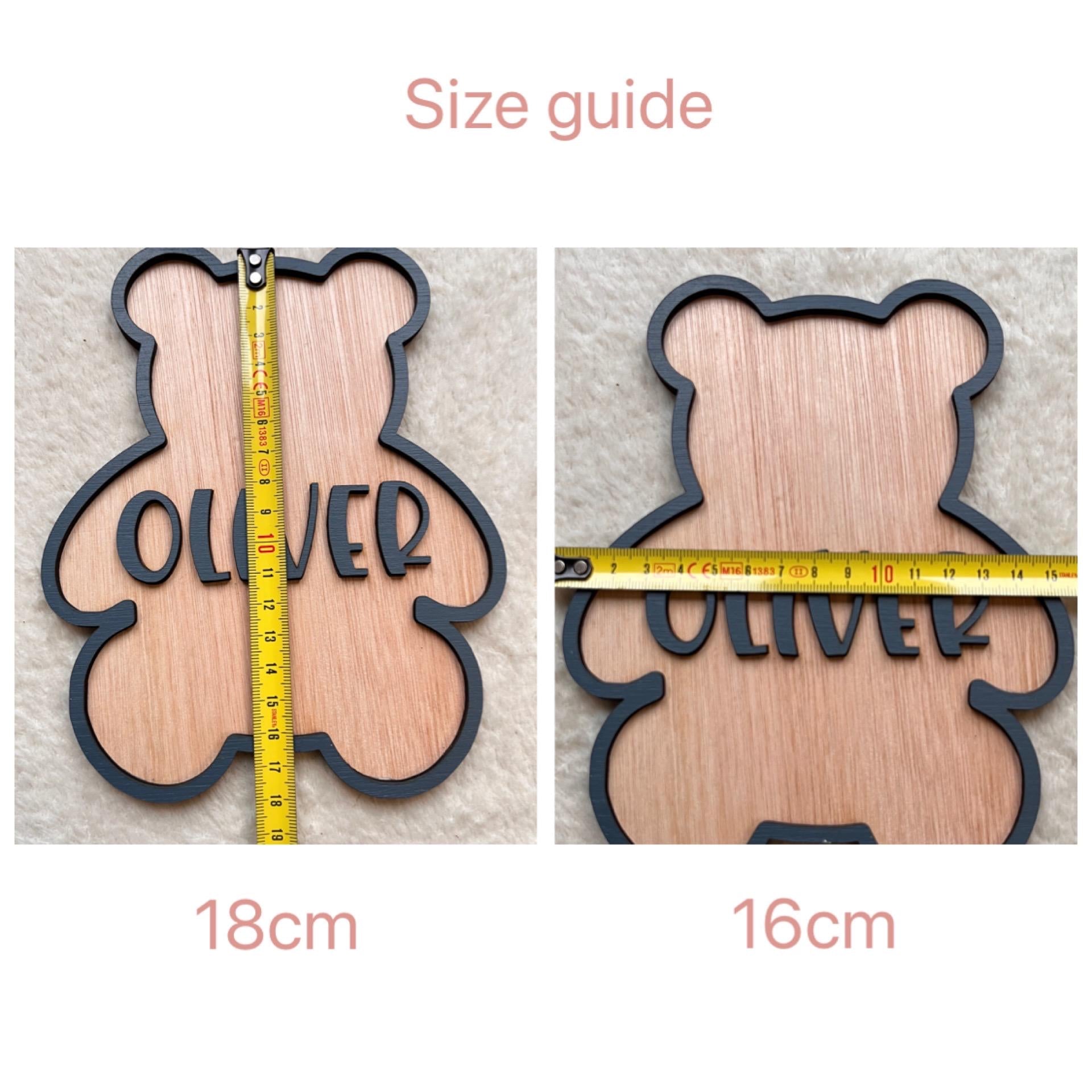 Teddy Bear name Sign Personalised wooden door Sign Blue Bear Nursery decor kids bedroom decor Custom door plaque gift for newborn baby boy