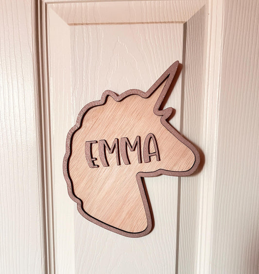 Unicorn name wall sign unicorn nursery decoration baby wall decor nursery unicorn door sign personalised gift for baby room sign kid nursery