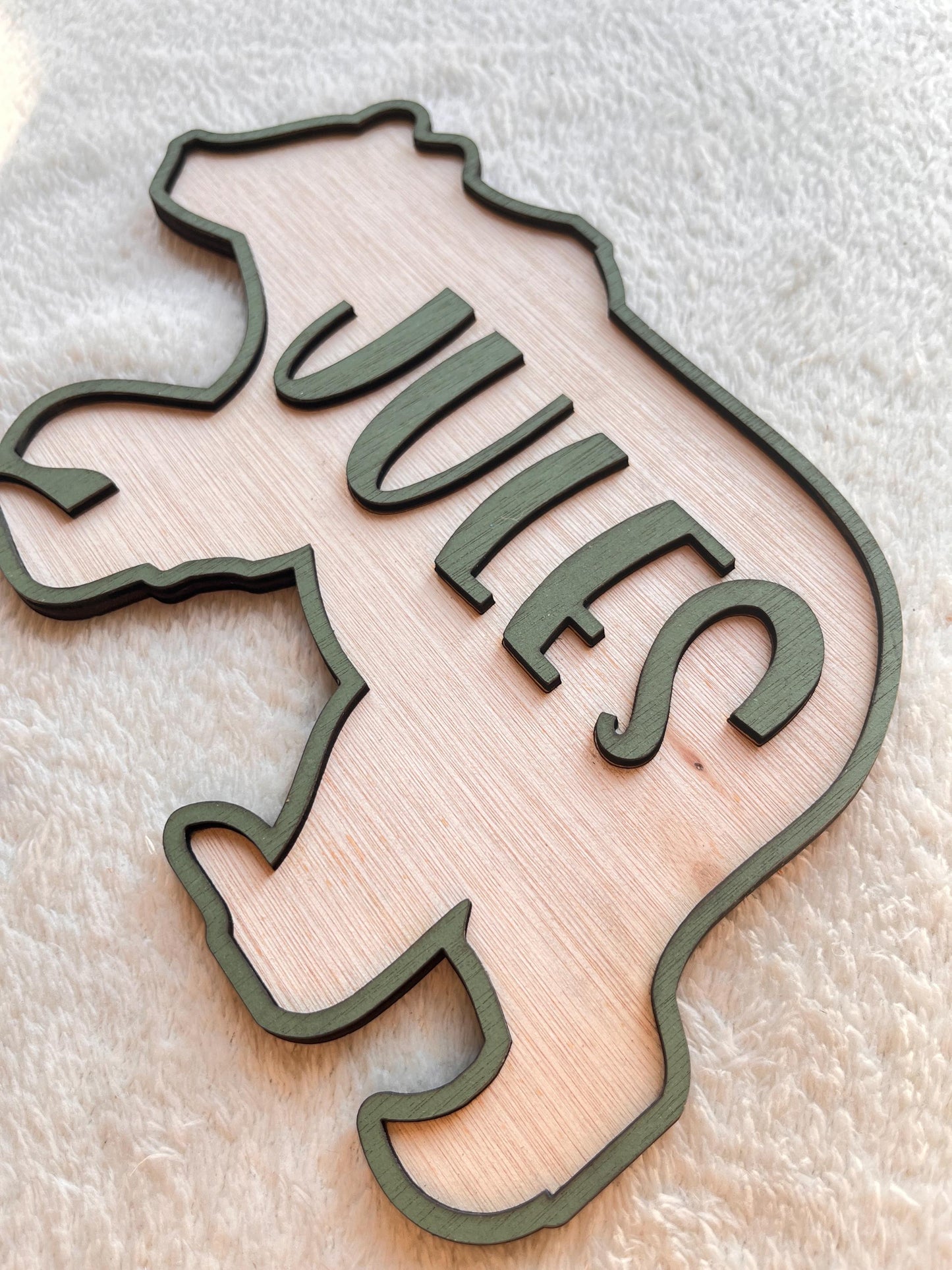 Personalised Bear Name Sign Woodland Nursery Decor baby room decor kid name sign wood bear door sign gift for son animal nursery decoration