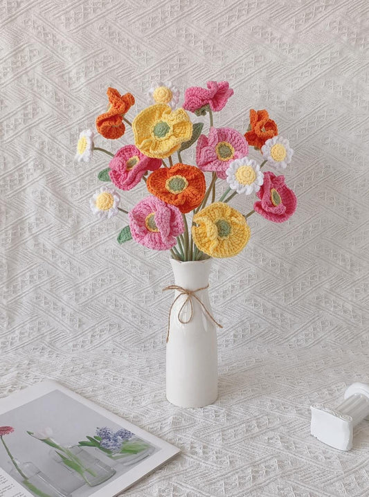 Crochet Poppy - August Birth Flower: Handmade Everlasting Gift
