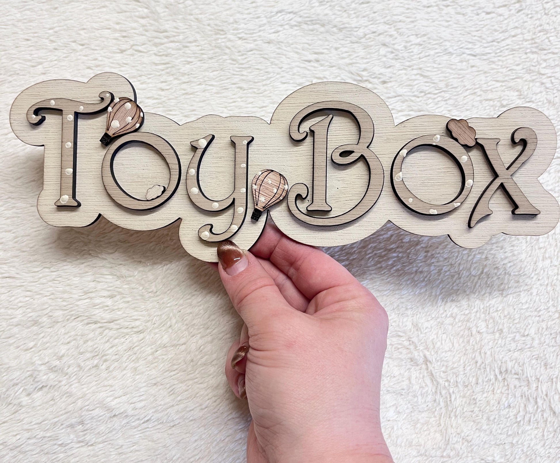 Personalized Wooden Toy Box Name Sign: Nursery Decor