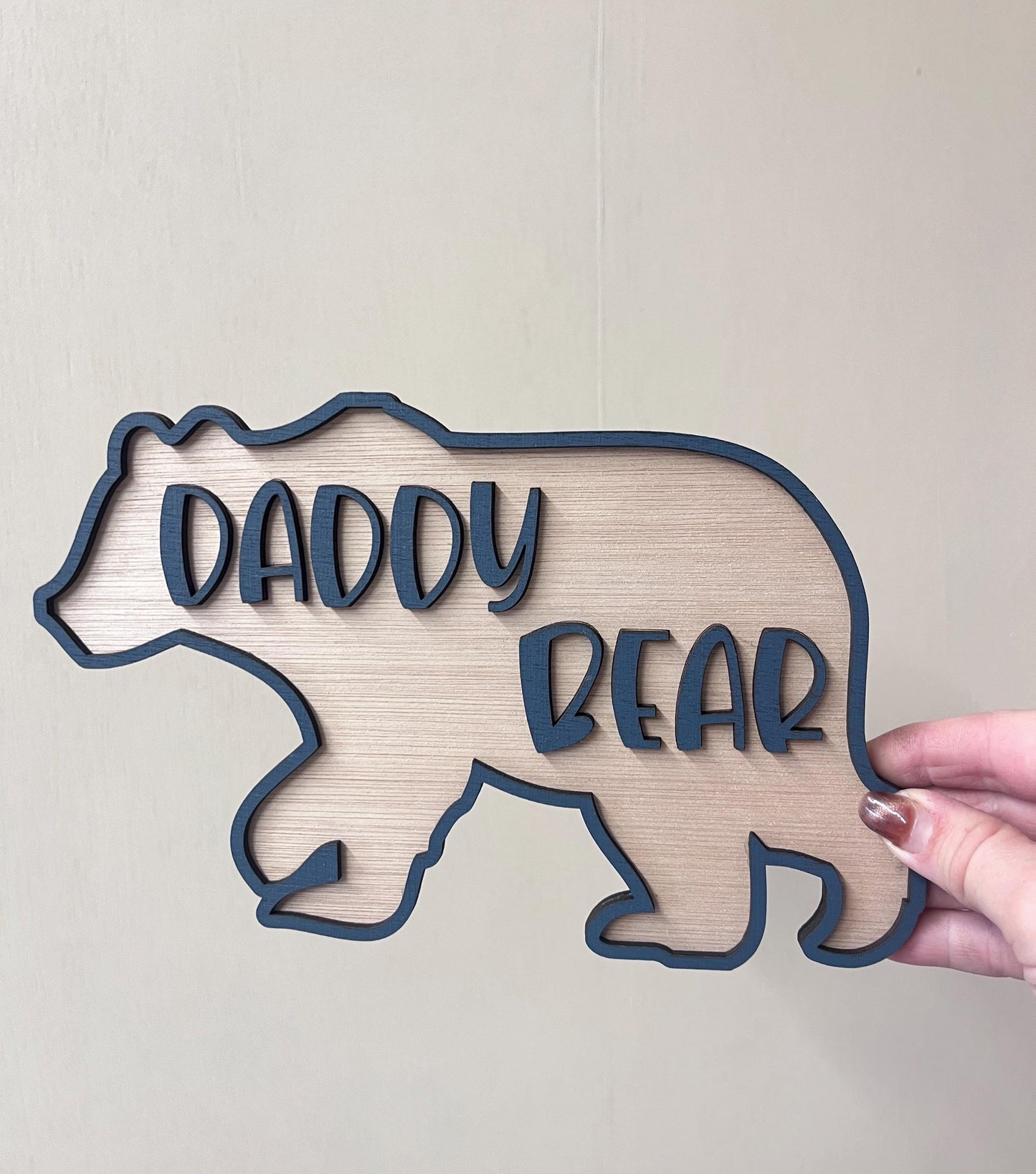 Daddy bear sign farther s Day sign for dads office Father s Day gift for man cave from son personalised name sign for daddy first plaque