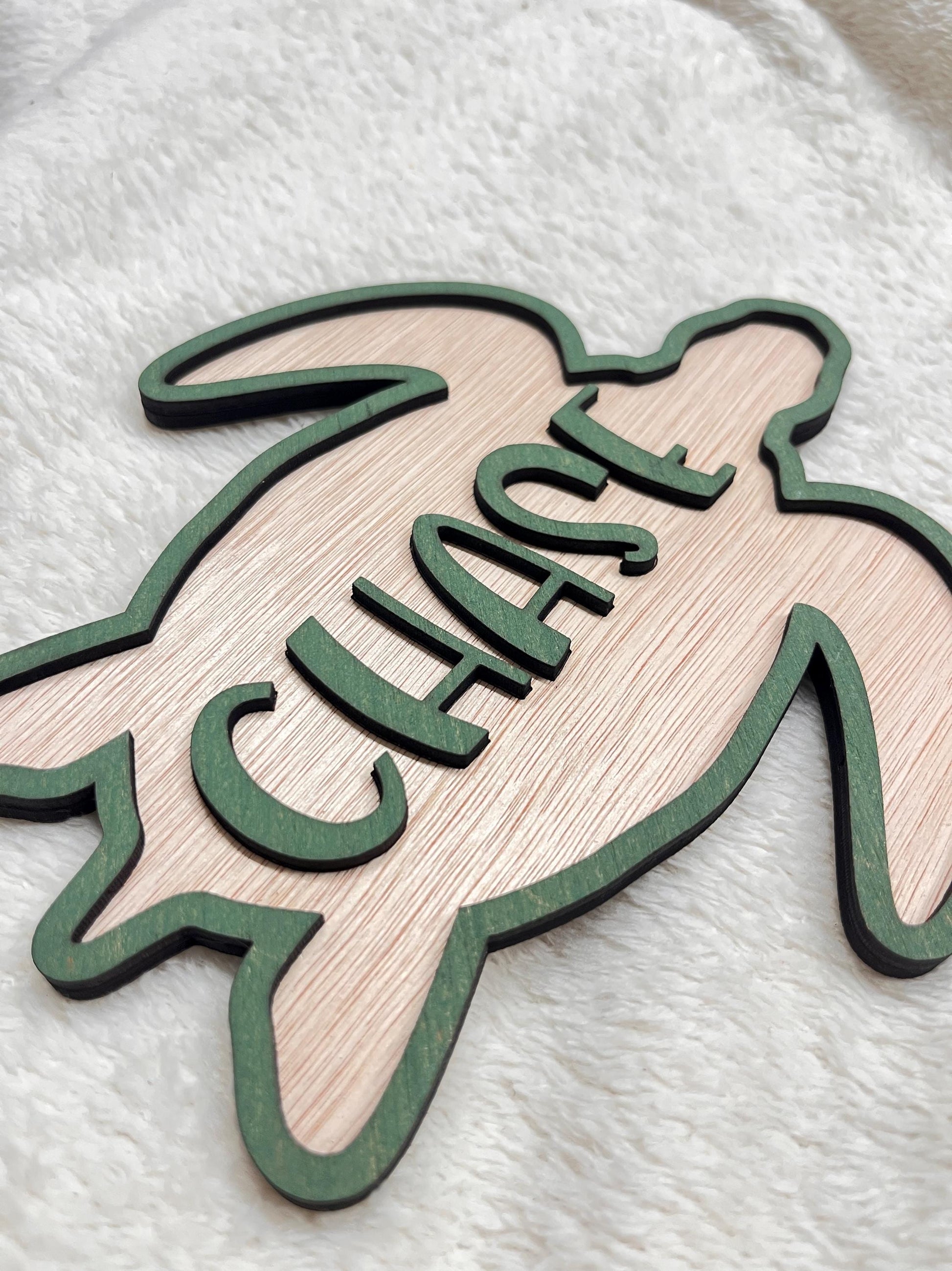 Turtle animal Nursery Name Sign Personalised Under the Sea wooden Decor boys door plaque kids ocean room decoration gift for sons bedroom