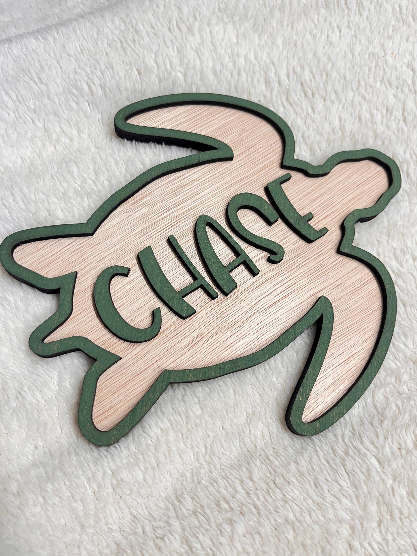Turtle animal Nursery Name Sign Personalised Under the Sea wooden Decor boys door plaque kids ocean room decoration gift for sons bedroom