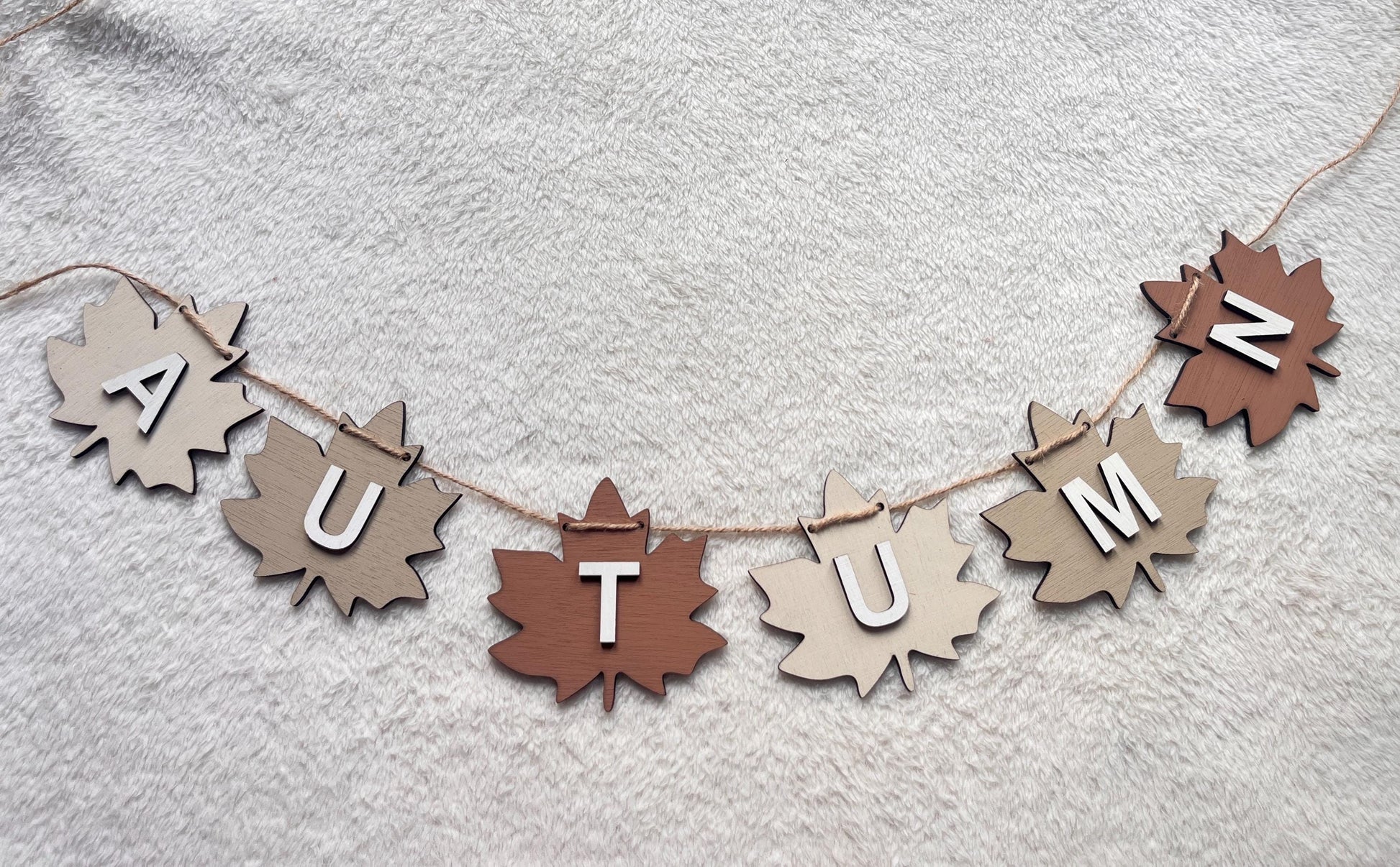 Autumn Wooden Bunting fireplace decoration Autumnal Decor Wall Garland Autumn home decor banner Gift for daughter Seasonal hanging garland