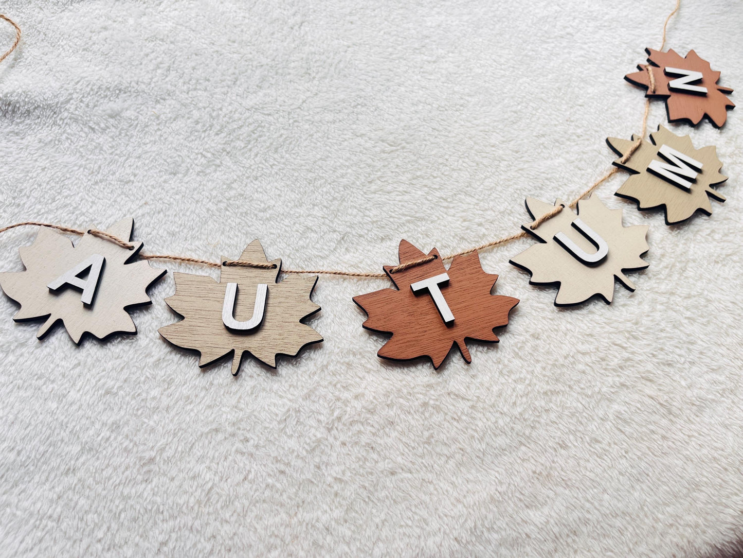 Autumn Wooden Bunting fireplace decoration Autumnal Decor Wall Garland Autumn home decor banner Gift for daughter Seasonal hanging garland
