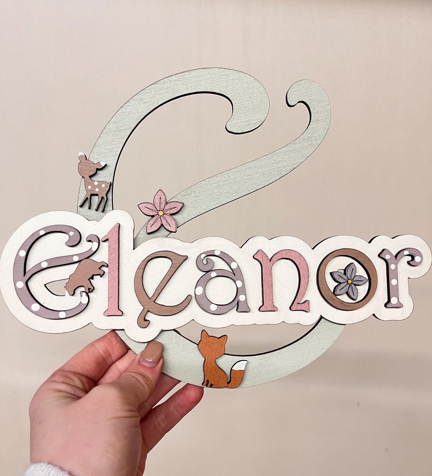 Strawberry Flower Name Sign Wooden Nursery Decor Girls daisy door sign strawberry bedroom decoration gift for kids room hanging wall art