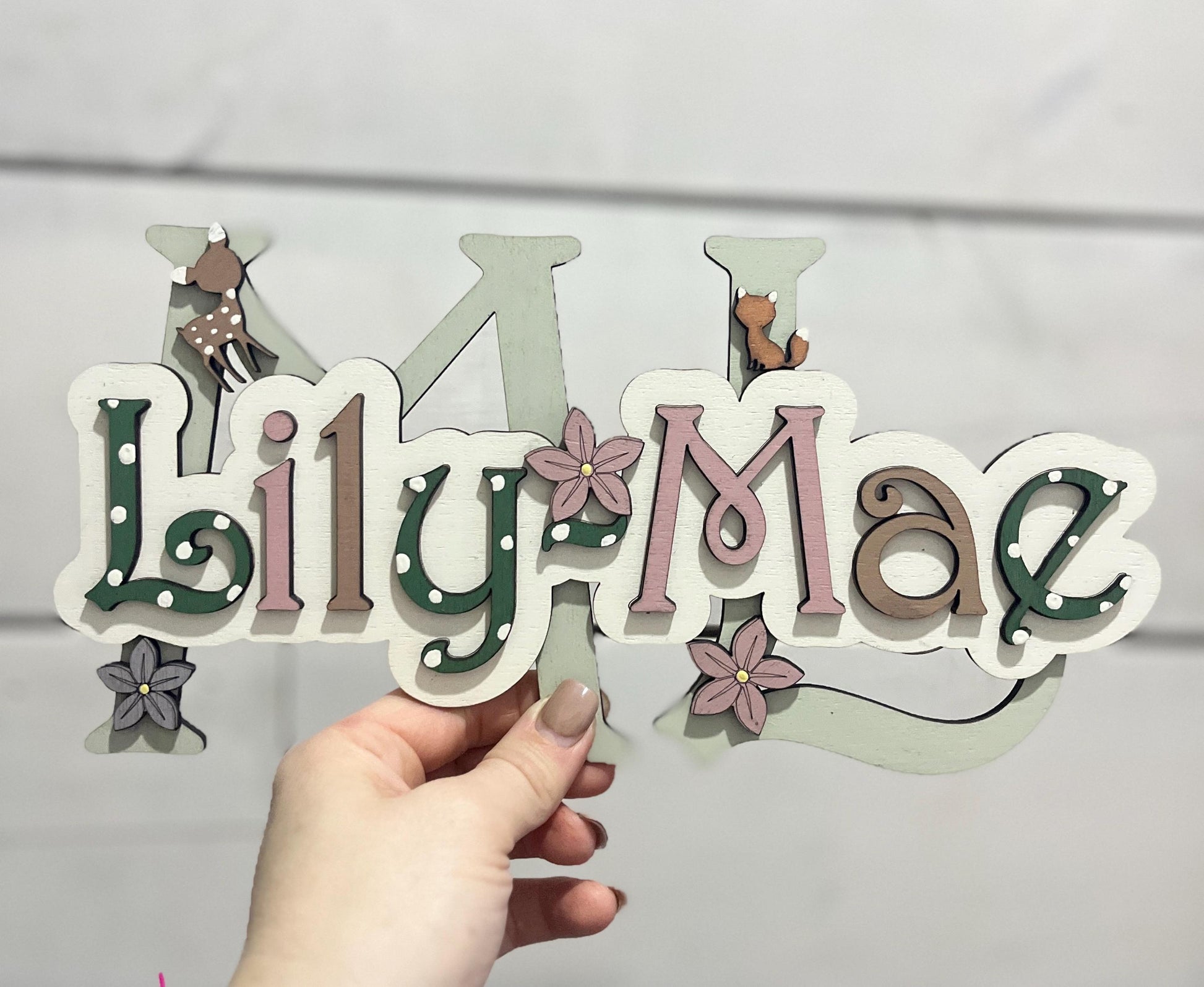 Kids Name Sign double barrelled name Wooden letter nursery door sign decor Wall Letter Safari nursery decor baby bedroom custom kids nursery