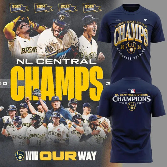 ..M.Brewers 2026 NL CENTRAL CHAMPIONS T-Shirt - ?????? Win Our Way 2026
