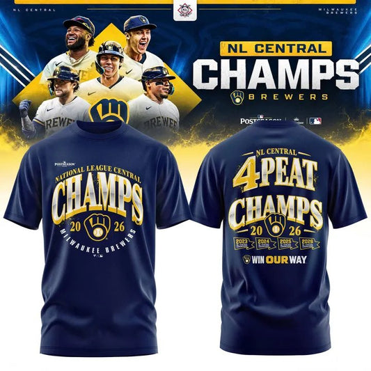 ..M.Brewers 2026 NL CENTRAL CHAMPIONS T-Shirt - ?????? Win Our Way 2026 v3