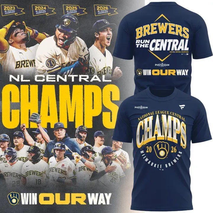 ..M.Brewers 2026 NL CENTRAL CHAMPIONS T-Shirt - ?????? Win Our Way 2026 v2