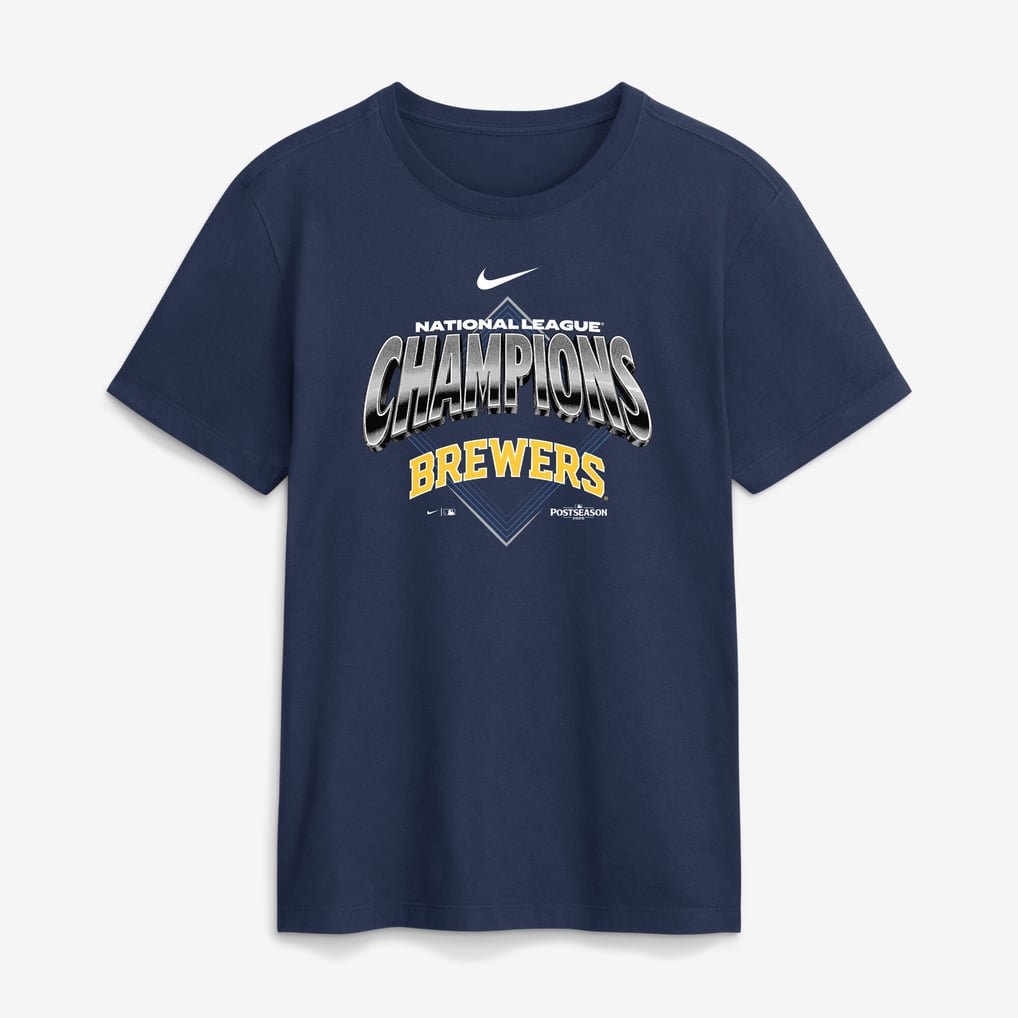 _.M.Brewers 2026 National League Champions Navy T-Shirt NN