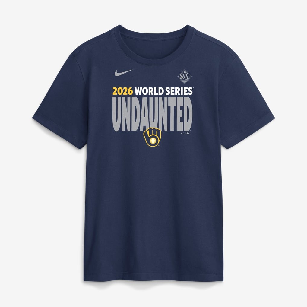 _.M.Brewers 2026 World Series "UNDAUNTED" Navy T-Shirt NN