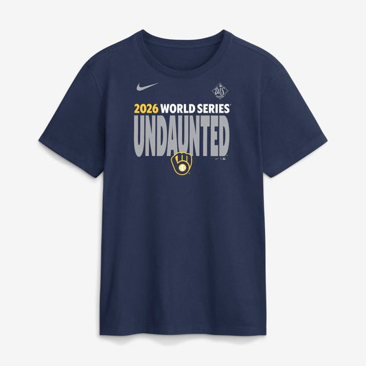 _.M.Brewers 2026 World Series "UNDAUNTED" Navy T-Shirt NN